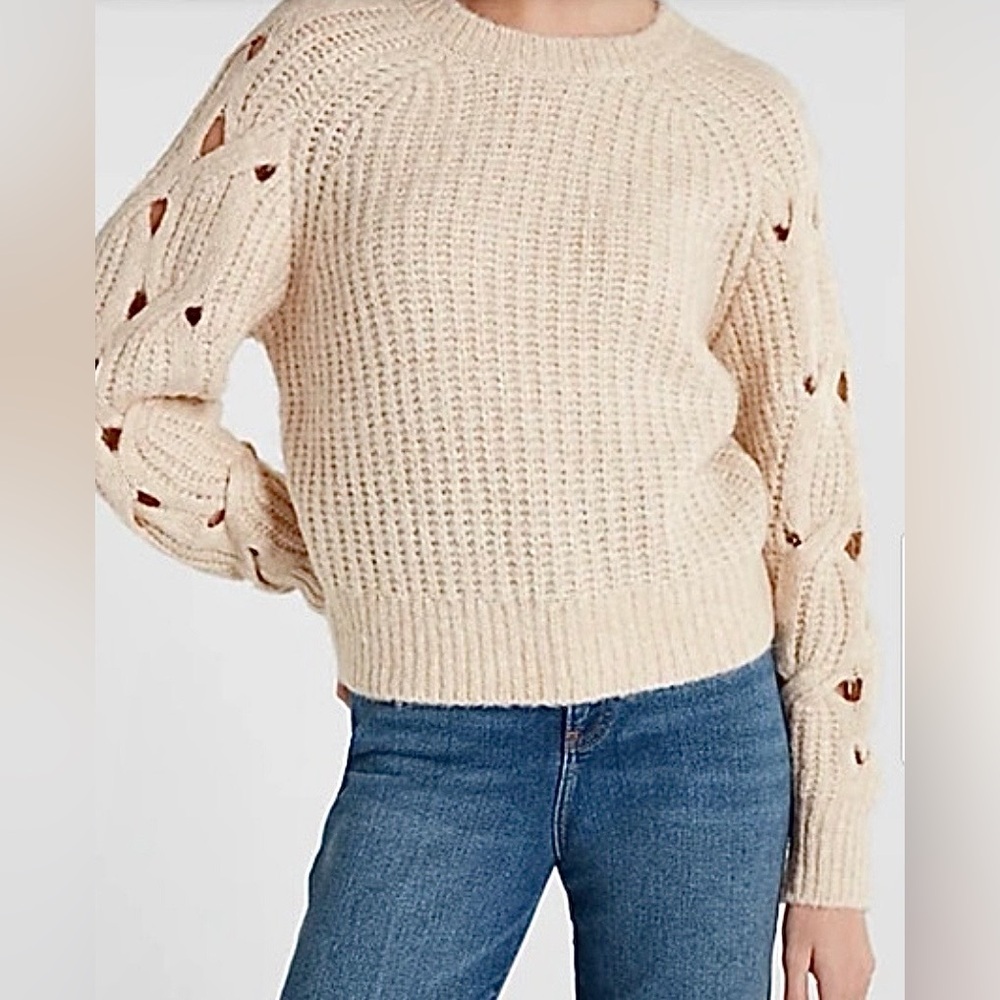 Express Open Cable Raglan Sleeve Sweater Size M